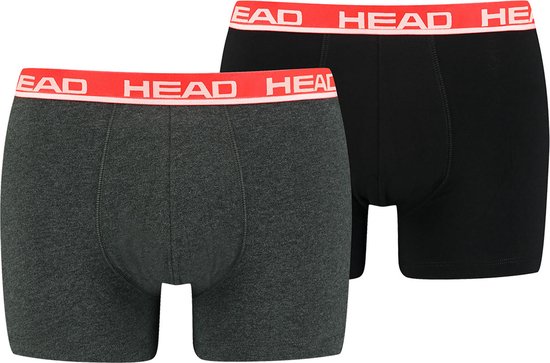 HEAD basic Boxershort - 2P - Zwart & Grijs - S van Merkloos	