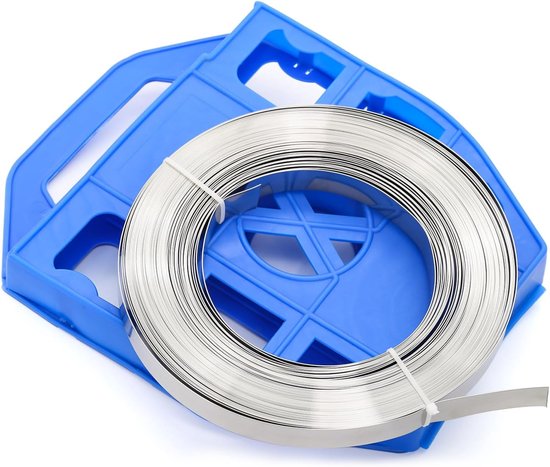 Heavy Duty Strapping Stainless Steel Banding Coil 328 ft - Metal Banding Tool voor Kabel en Signage Strapping | 10 x 0.25mm | 100 m van Merkloos	