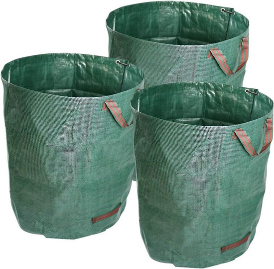 Heavy Duty Tuinafvalzakken - Herbruikbare Tuinzakken met Handgrepen voor Bladeren en Groenafval - Set van 3