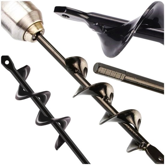 Heckermann Serie - Grondboor - Spiralende Constructie - Staal - Zwart van Merkloos	