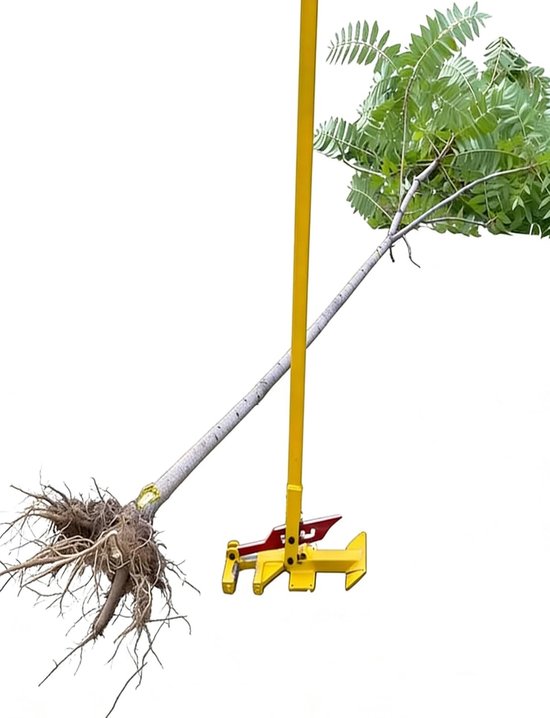 Hefboomgereedschap - Paalverwijderaar Worteltrekker - Stronken Verwijderen - Verstelbare Grijpkaken - 130 cm Lengte - Zwart
