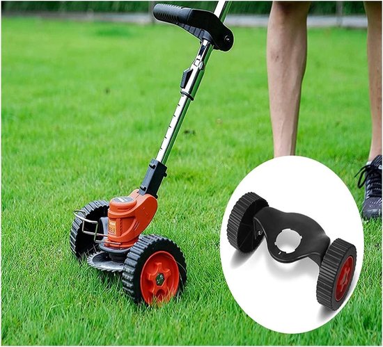 Heggenschaar accessoire - Grastrimmer wielen - Netjes gazonranden - 180 graden draaibaar - 15 cm wielmaat - Zwart