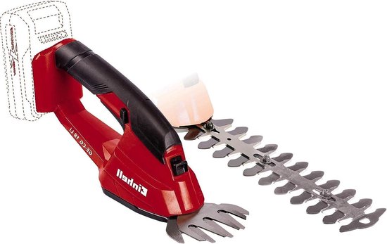 Heggenschaar accu Einhell GC-CG 18 Li-Solo Power X-Change - Li-Ion 18 V - maaibreedte grassprietje 10 cm - maaibreedte struikmes 20 cm - zonder accu en lader Heggenschaar accu van Einhell