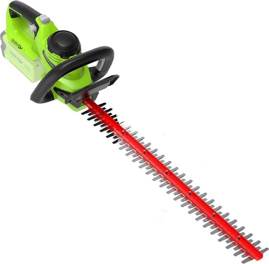 Heggenschaar accu Greenworks G40HT - Krachtige Li-Ion 40V heggeschaar met 61cm zaaglengte - 27mm tandafstand - 3000 sneden per minuut - Verstelbare extra handgreep Heggenschaar accu van Merkloos	