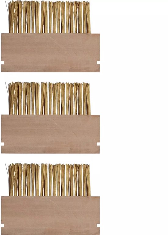 Hendrik Jan Onkruidborstel set 3 stuks met staalharen voor snel reinigen van voegen, terrassen en opritten