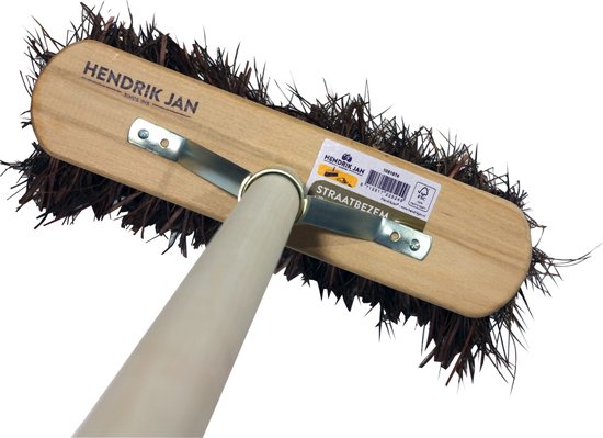 Hendrik Jan - Stadsbezem - Harde natuurvezels - 29 cm - Met steel van Hendrik Jan