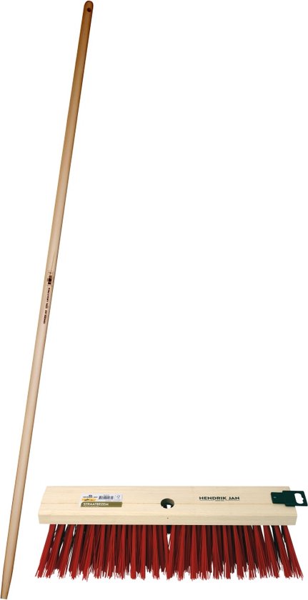 Hendrik Jan - Straatbezem - Harde kunstvezel - 41 cm - Steel 170 cm van Hendrik Jan