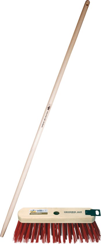 Hendrik Jan straatbezem kunstvezel 29 cm + steel 150 cm van Hendrik Jan