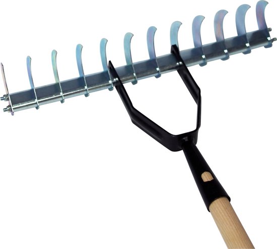 Hendrik Jan - Verticuteerhark - 12 tanden - Steel 150 cm - Essenhout van Hendrik Jan