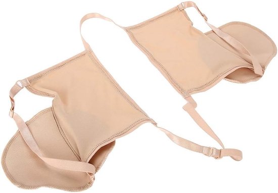 Herbruikbare Katoenen Armpit Sweat Pads - Absorberende Onderarm Zweet Pads - beige Zweetbescherming van Merkloos	