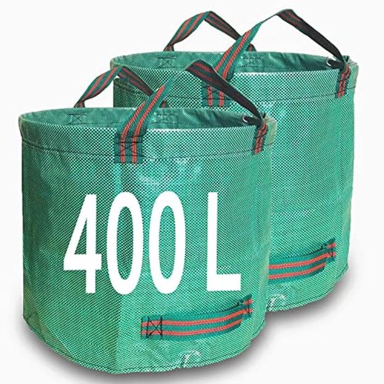 Hernieuwbare Tuinzakken met Handgrepen - Ideaal voor Afval en Bladeren (400L, Set van 2) van Merkloos	
