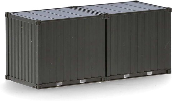 Herpa Accessoires 2 x 10ft Bundeswehr Container brons (onbedrukt) in schaal 1:87, modelbouw, miniatuur, kunststof