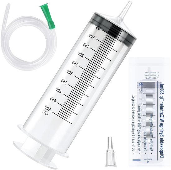Hervulbare 500ml Spuit voor Vloeistoffen, Ideaal voor Dierlijke Voeding, Plantenirrigatie en Laboratoriummetingen