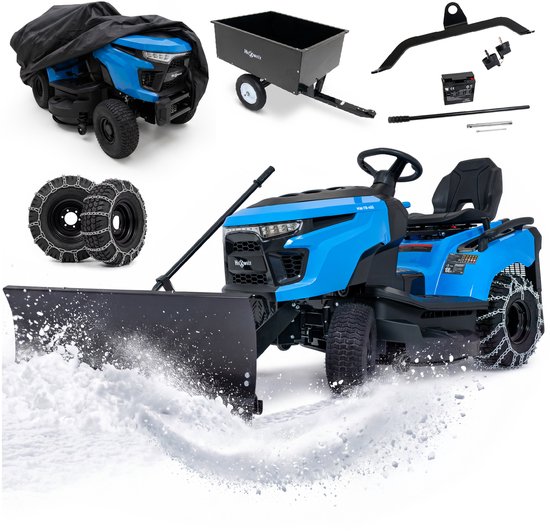 HEXWELT HW-TR-452 Zitmaaier 452cc - Sneeuwploeg + Aanhanger + Sneeuwkettingen + Hoes