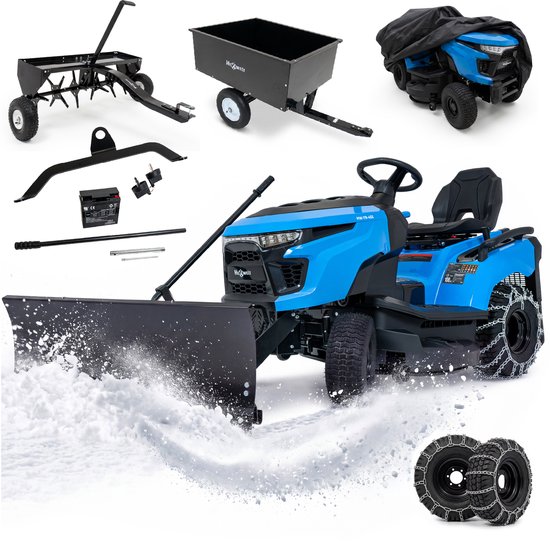 HEXWELT HW-TR-452 Zitmaaier 452cc - Sneeuwschuif - Aanhanger - Gazonbeluchter - Sneeuwkettingen - Beschermhoes