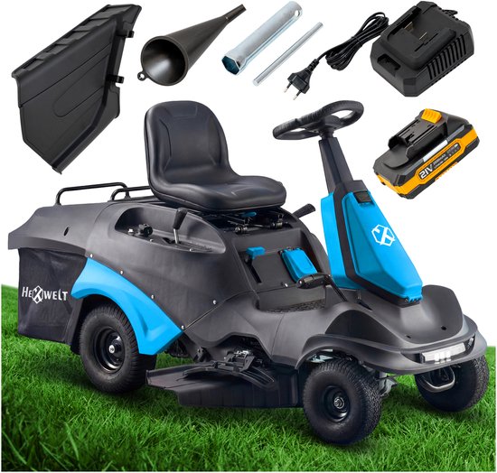 HEXWELT Zitmaaier 66 cm - 150L Opvangbak - 5 Versnellingen - LED van Merkloos	