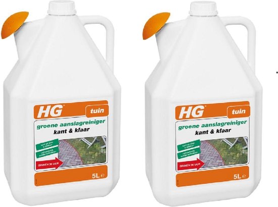 HG groene aanslag verwijderaar - aanslagreiniger - kant en klaar voor gebruik - 5 Liter - Met sproeikop - 2 stuks van Merkloos	