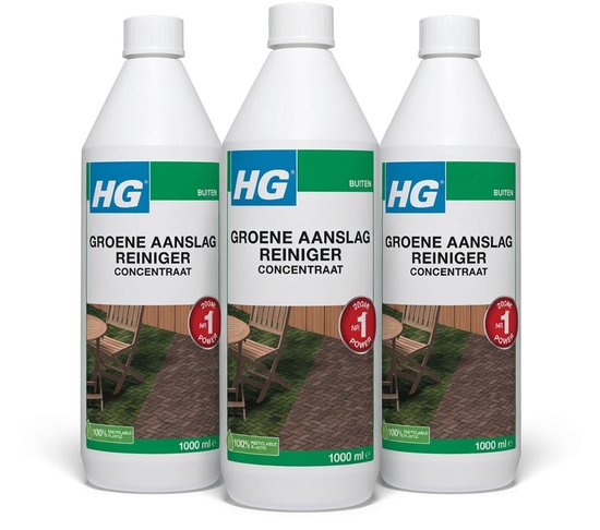 HG groene aanslagreiniger concentraat 1L 9374N - 3 stuks + gratis KD Handschoenen van Merkloos	