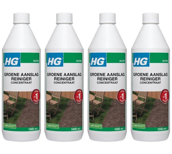 HG groene aanslagreiniger concentraat 1L 9374N - 4 stuks + KD Handschoenen van Merkloos	