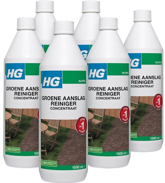 HG Groene aanslagreiniger concentraat 1L 9374N - 6 stuks + gratis KD Handschoenen -