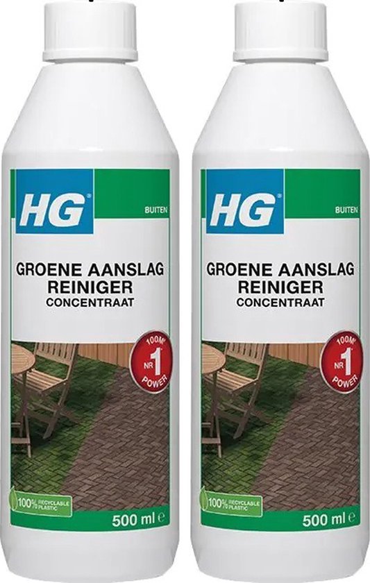 HG groene aanslagreiniger concentraat 500ml 9374N - 2 stuks - KD set van Merkloos	