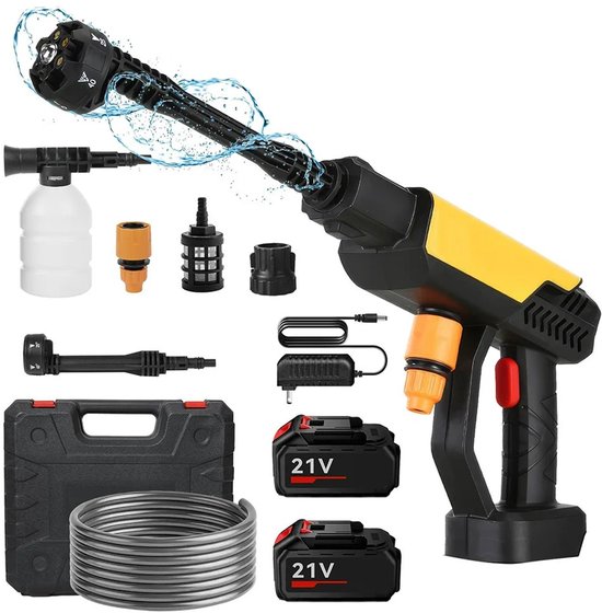 HHHK - Hogedrukspuit - Draagbare hogedrukspuit - Hogedrukreiniger - Hogedrukspuit voor Tuinslag - incl 2 Accu's - 70 BAR van HHHK