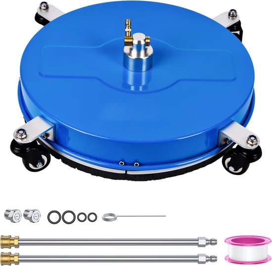 High Pressure Washer - Surface Cleaner - 46 cm - RVS - Snelle Koppeling - 2 Verlengstangen - Accessoires voor Hogedrukreiniger