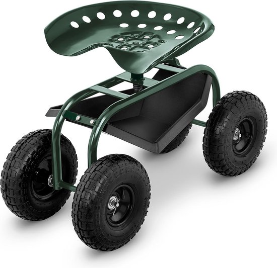 hillvert - Mobiele tuinstoel - 150 kg - in hoogte verstelbaar van hillvert