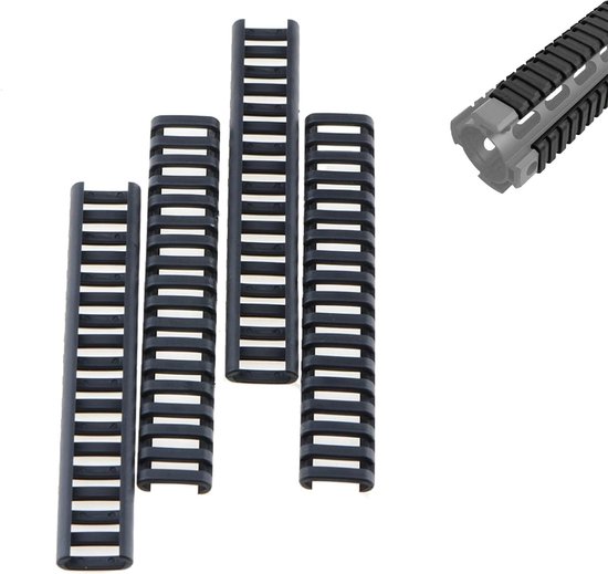 Hittebestendige rubberen handschoenen - trapeziumvormige geleiderhuls van rubber - karabijnhandschoenen - geweerrail - 4 stuks hittebestendige geleidingsringen - Tokaneit van Merkloos	