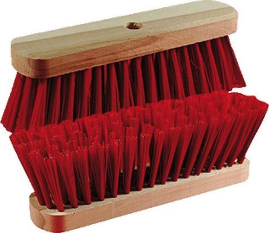 HL - set 2 Stuks - Bezem - Bezems -Straatbezem - Harde bezem - Buiten - Rood - 30 Cm - Zonder steel. van Hebra.