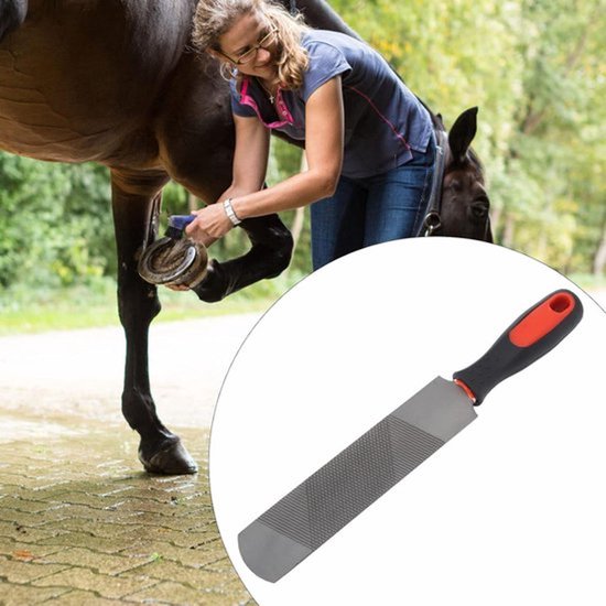 Hoefrasp van 8 inch, Koolstofstaal Hoefvijlgereedschap met Handvat voor het Trimmen en Repareren van Paarden-, Geiten- en Varkenshoeven