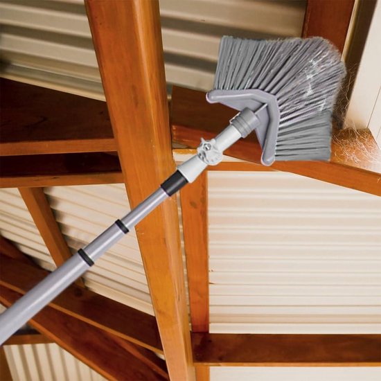 Hoekbezem driehoekig met telescoopsteel voor het verwijderen van spinnenwebben - 165-375 cm - lengteverstelbaar van MaxxGarden