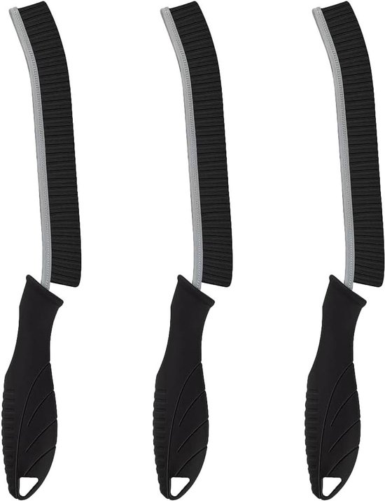Hoekreinigingsborstel - Voegenborstel Spleetreiniger - Spleten Schoonmaken - Gebogen Borstelkop - 23 cm Lengte - Zwart