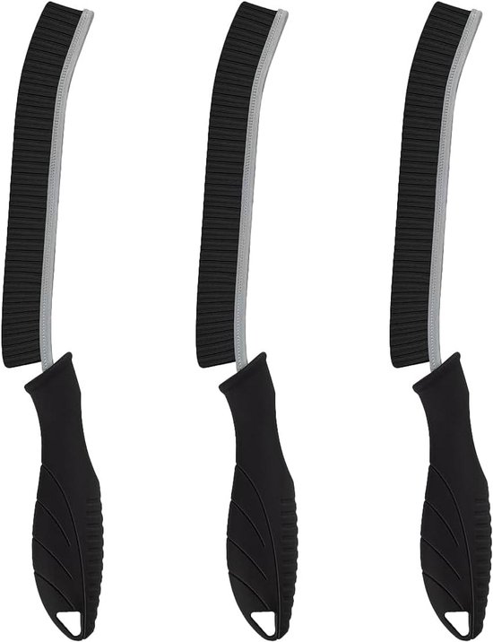 Hoekreinigingsborstel - Voegenborstel - Spleten Reinigen - Gebogen Borstelkop - 23 cm Lengte - Zwart