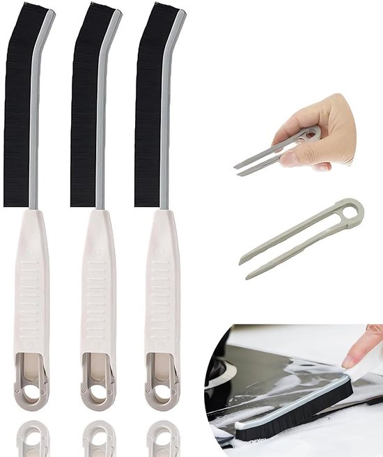 Hoekreinigingsborstelset - 3 stuks - ergonomisch - ruimtebesparend van Merkloos	