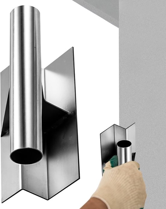 Hoektroffel - Metselgereedschap Pleisterwerk - Wandafwerking Muren - Roestvrij Staal Ergonomisch - Z Style 10cm - Meerkleurig van Merkloos	