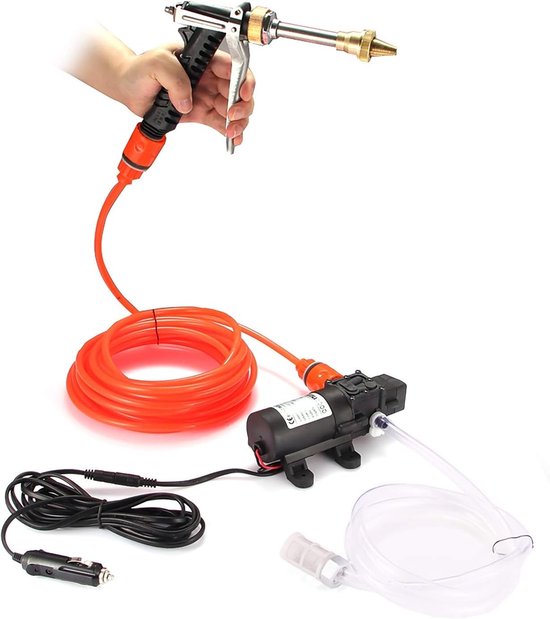 Hoge Druk Auto Was Pomp met Draagbare Spuitpistolen en Was Kit, 130 HP, DC 12V, Voor Auto- en Raamreiniging van Merkloos	