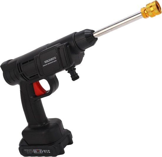 Hoge Druk Wasmachine - 600W 350 PSI Draadloos - Elektrische Drukspuit met Slang - Draagbaar - 1500mAh Batterij - Voor Huis Autohek Reiniging van Merkloos	