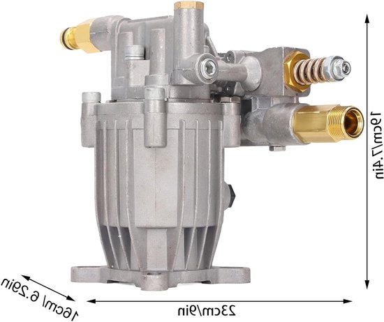 Hoge drukpomp voor hogedrukreinigers tot 3000 PSI, geschikt voor 3/4 inch horizontale assen, met dubbel afdichtingssysteem en gegoten aluminium van Merkloos	