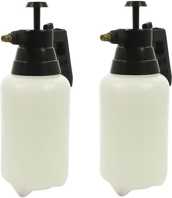 Hoge Drukspuit/plantensproeier - Set van 2x stuks - 1 Liter - Waterverstuivers - kunststof
