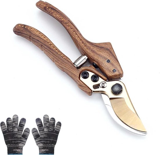 Hoge Kwaliteit Snoeischaar met Anvil en Ratchet, 215mm, RVS Mes voor Vers Hout, Bypass en Rozenknipschaar, Tuinieren en Planten Snoeien