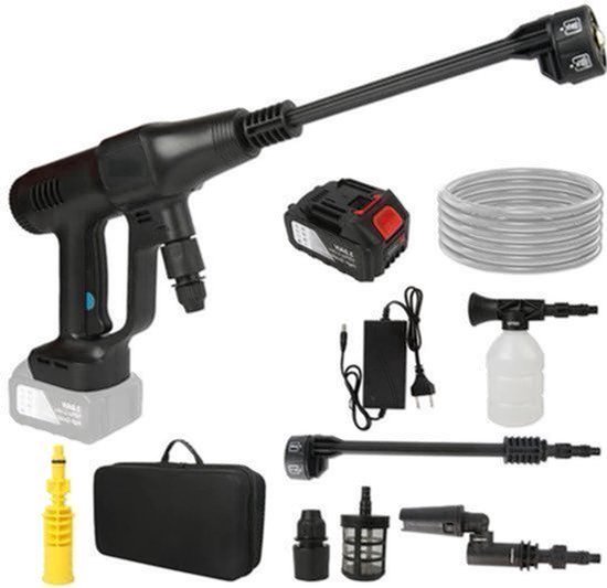 Hogedruk Auto Wasmachine - Hogedruk Waterpistool - Hogedrukreiniger - Hogedrukspuit - Auto-Wasser - 200Bar - Brushless - 6IN1 - 18V - Draadloze - 1 Batterij