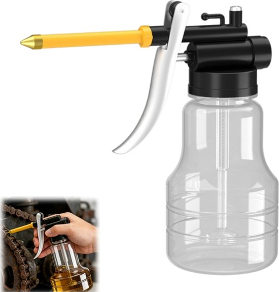 Hogedruk oliespuit - Oliekan - Drukspuit - Smeermiddelreservoir - Oliespuit - Geschikt voor machineonderhoud - Lagers - Onderhoud van apparaten - Transparant - 7*16 cm - 250 ml