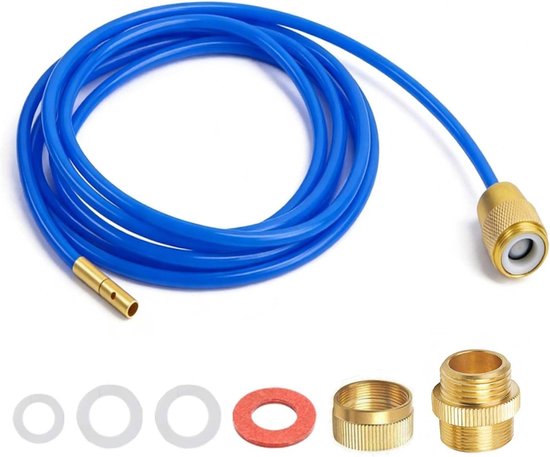 Hogedruk pijpreiniger met 3 meter slangset voor effectieve waterleiding- en afvoerreiniging, inclusief messing mondstuk en afdichtingen voor M22, M24 en 1/2 inch pijpen van Merkloos	