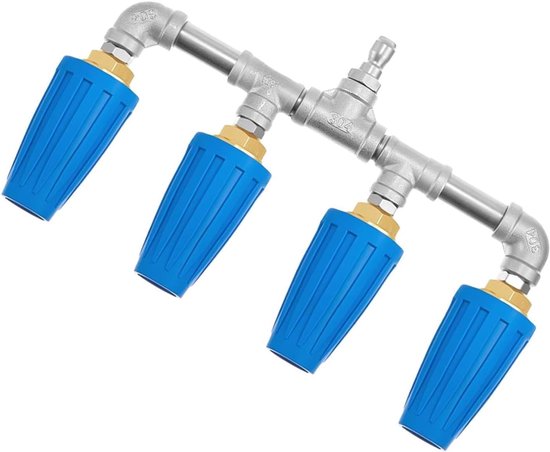Hogedruk Slang Nozzle Quad Ergonomische RVS Wasmachine