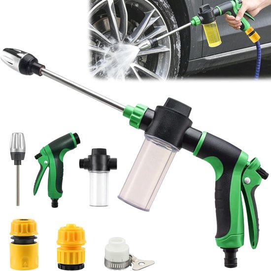 Hogedrukpistool Power Jet 2026, tuinpistool met messing mondstuk, metalen tuinwaterpistool, robuust, geschikt voor vele toepassingen in de tuin, terras (B)