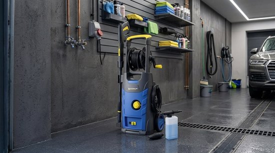 Hogedrukreiniger 160 Bar - 2200W Krachtige Elektrische Waterblazer met Double Speed System & Slanghaspel - Inclusief Vuilfrees, Schuimlans & Accessoireset - 460 L/u - Laura Homestore