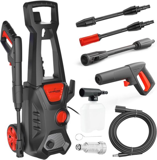 Hogedrukreiniger 1600 W met 200 Bar, 480 l/u - Ideaal voor Huis, Tuin en Auto van Merkloos	