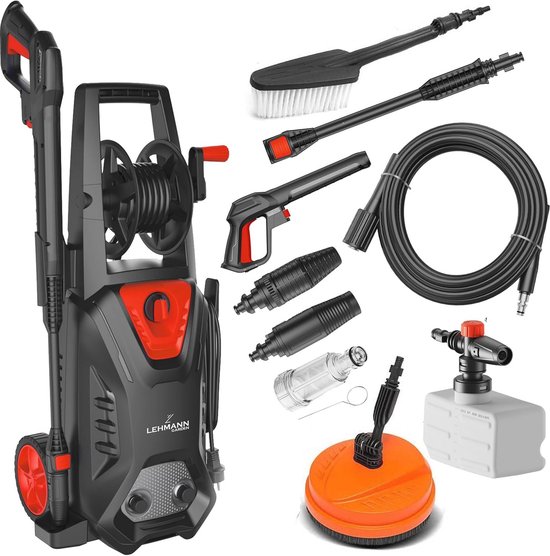 Hogedrukreiniger 1800 W met Aluminium Pomp en Accessoireset - Ideaal voor Terrassen, Tuinen en Auto's van Merkloos	