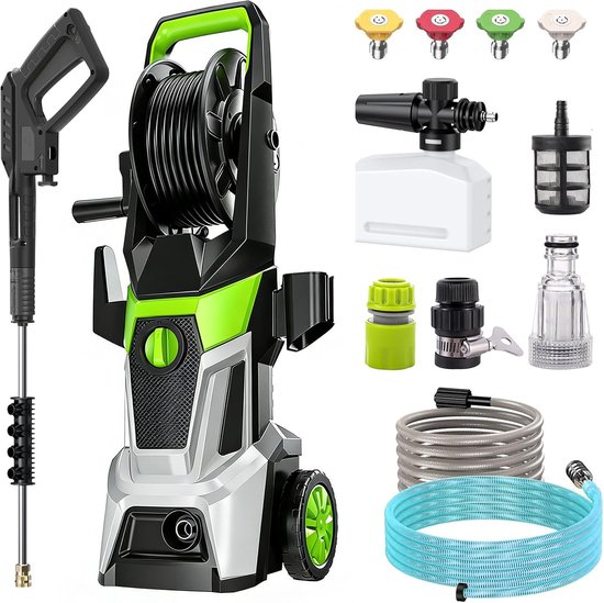 Hogedrukreiniger 200 bar - 3000 W motor - 540 l/h doorstroming - ideaal voor voertuigen en buitenoppervlakken - ShopVlot